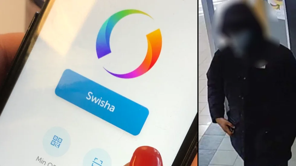 Mannen fångades på övervakningskameran när han tog ut en del av summan han fått insatt på sitt konto. 