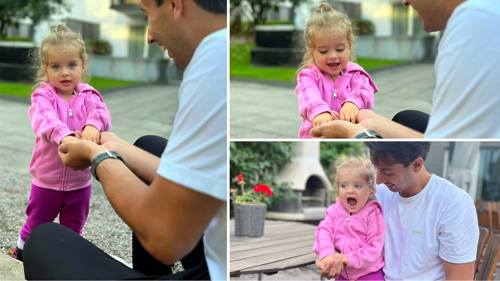 Snart tvååriga Belle lekar med pappa Marcus Karlström hemma i Gävle. Hösten 2022 slutade Belle att andas och det konstaterades att hon hade mjölkproteinallergi.