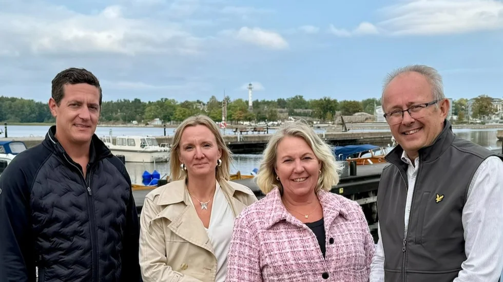 Olle Markljung var den som kom med idén till projektet. Här tillsammans med Lotti Jilsmo, Sparbanksstiftelsen, Marina Molin, Västervik Framåt, och Pontus Lindblom, Västerviks kommun.