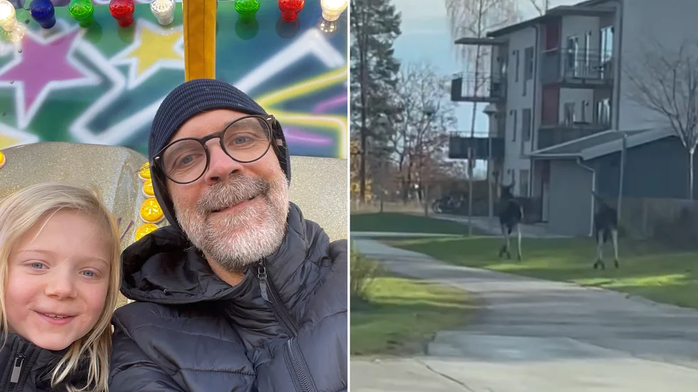 Strängnäsborna Klara Nilsson Söberg, med pappa Jonas Nilsson. "Det var en häftig upplevelse att se dem på så nära håll", säger Jonas Nilsson.
