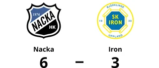 Förlust på bortaplan för Iron mot Nacka