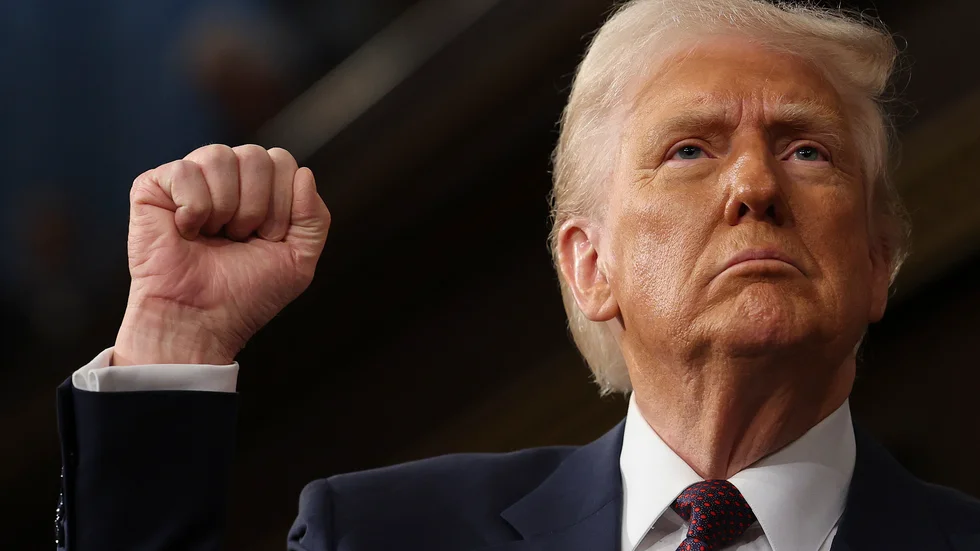 USA:s president Donald Trump under sitt tal till kongressen i tisdags.