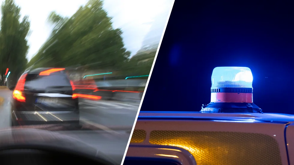 Biljakten slutade utanför lokalpolisområdet och föraren är nu anhållen, misstänkt för flera brott. 