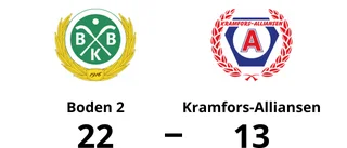 Boden 2 besegrade Kramfors-Alliansen med 22-13