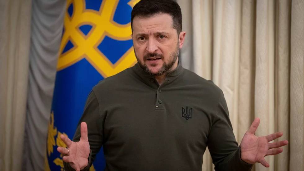 Ukrainas president Volodymyr Zelenskyj, fotograferad i Kiev i måndags.