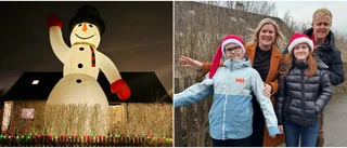 Här är familjens tio meter höga snögubbe i Linköping: "En succé"