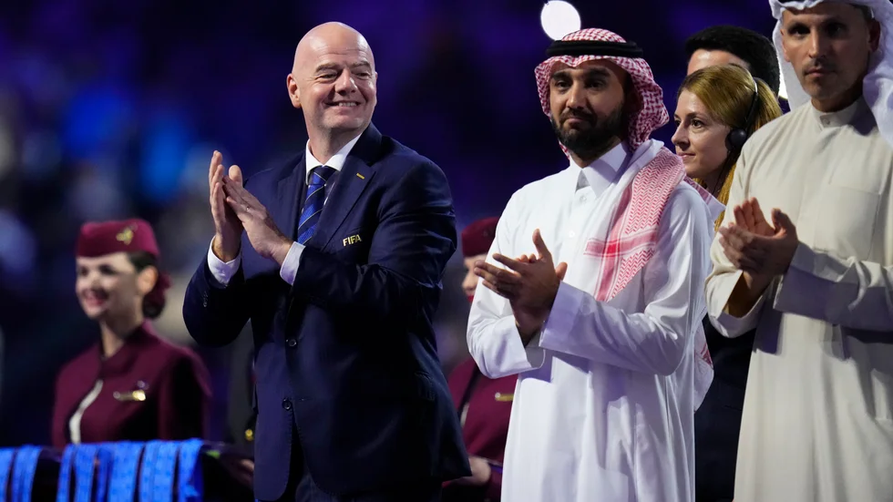 Fifas ordförande Gianni Infantino i Saudiarabien. Arkivbild.