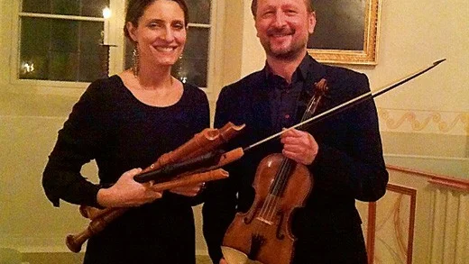 Duon Spissky2 gav en konsert med fokus på äldre musik och folkmusik i Mörlunda kyrka. Foto: Brita Carlsson