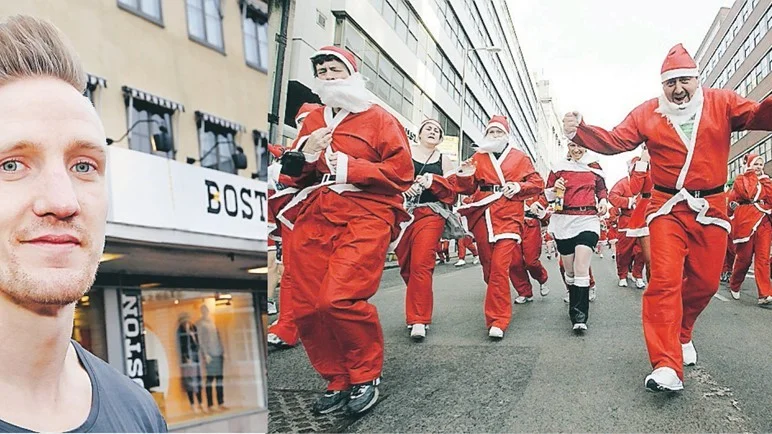 Kim Wickström arrangerar Santa Run för tredje gången i Vimmerby, tillsammans med Peter Knutsson, Rock Mot Cancer. ”Vi hoppas förstås det blir massor av springande tomtar på torget i morgon och att vi slår förra året, då vi totalt drog in 37 000 kronor till Cancerfonden”. Så fram med tomtedräkt och löparskor! Foto: Roelof Stroetinga samt Scanpix