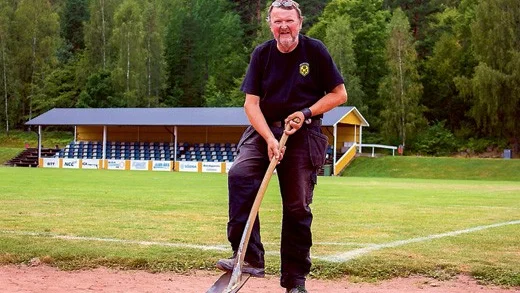 I dag tas det första spadtaget på Kisa IP. Bo Ohlsson tycker det är skönt att arbetet äntligen är igång.