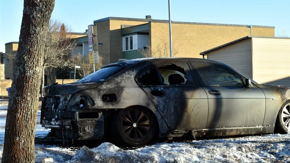 Nu har det brunnit i en bil i Ryd igen. Foto: Tommy Pettersson