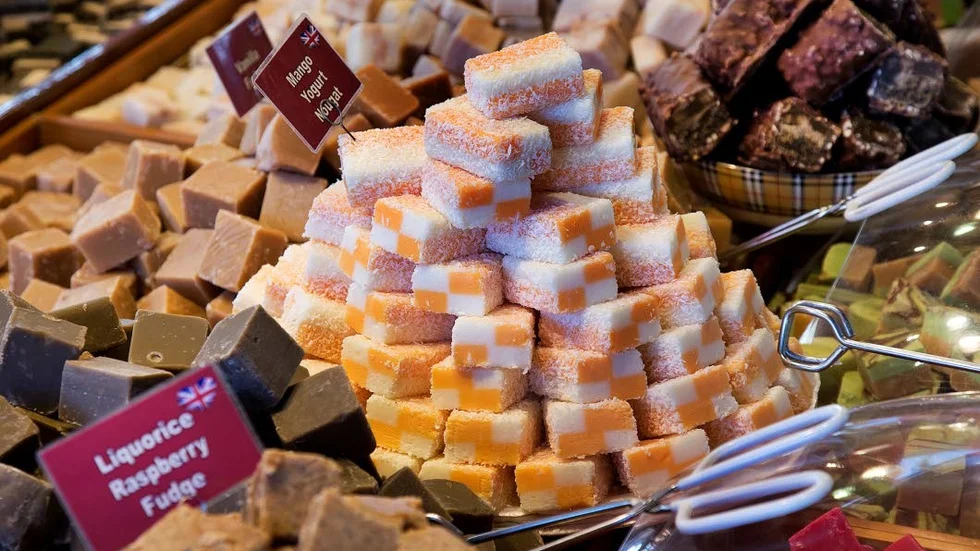 Engelsk fudge på internationella matmarknaden.