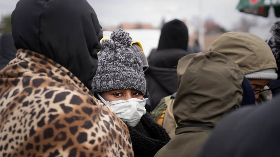 Amaka Chibugo vid gränsen mellan Ukraina och Polen.