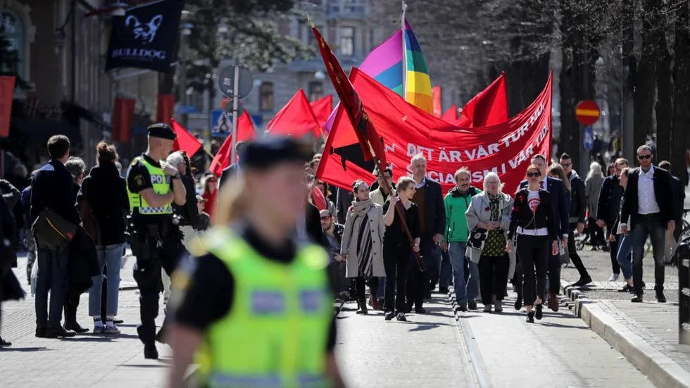 Demonstration. Första maj-tåg i Göteborg i fjol.