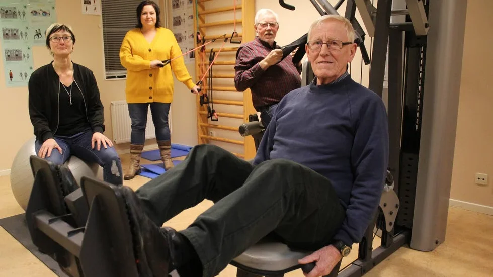 Föreningar och företag i Järnforsen går samman för att rädda ortens gym, som man tänker sig att flytta till gamla banklokalen. På bilden Anne-Charlotte Cederberg, Carolina Axelsson, Stig Andersson och Ingbert Andersson.