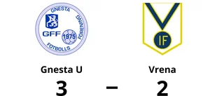 3-2 för Gnesta U mot Vrena