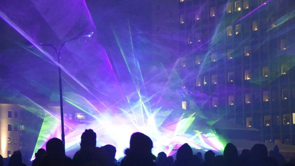 Boden är en av de kommuner som har ersatt fyrverkerierna med en lasershow. 