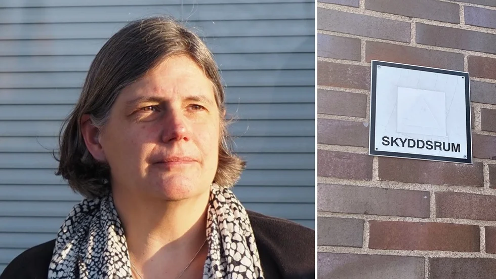 Jennifer Ast upptäckte att skylten till ett av hennes närmaste skyddsrum var vitmålad. Det kan vara ett lagbrott enligt MSB.
