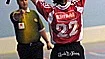 Kim Johansson jublar efter sitt mål som betydde 1-0 till Storvreta. Matchen slutade 4-4.