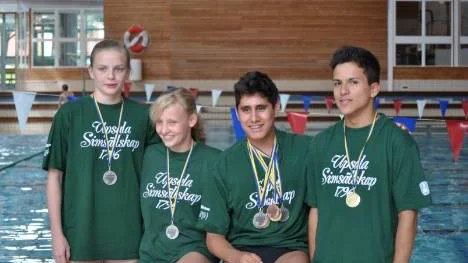 US Medaljörer på NUSS - Linnea Carlsson, Julia Norlin, Sean Johansson samt David Wimmerstedt.