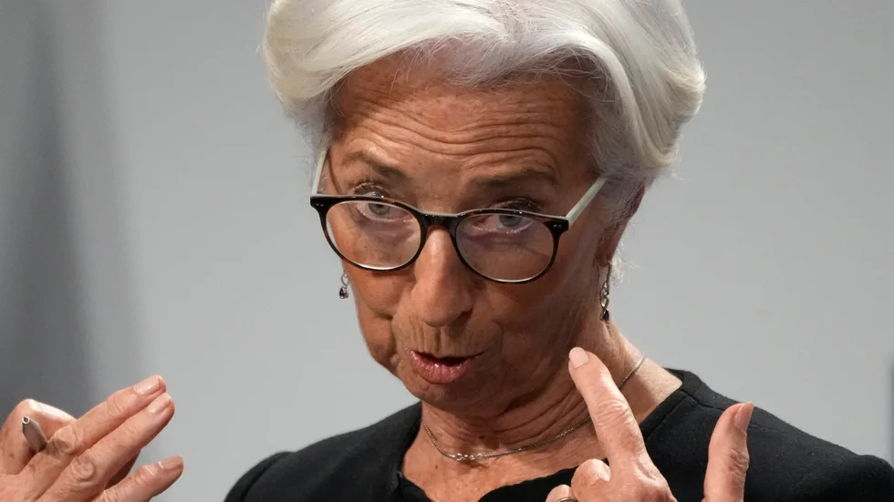 ECB-chefen Christine Lagarde varnar för kraftiga prisökningar till följd av Ukrainakriget. Arkivbild.