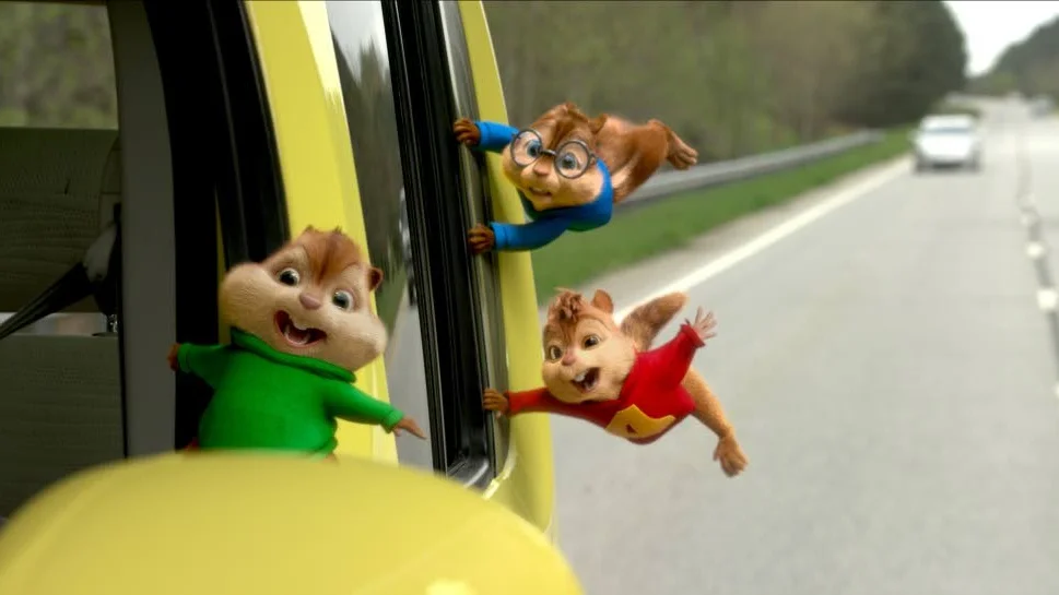 Roadmovie. "Alvin och gänget: Gasen i botten" är en roadmovie med de välbekanta jordekorrarna i fokus.