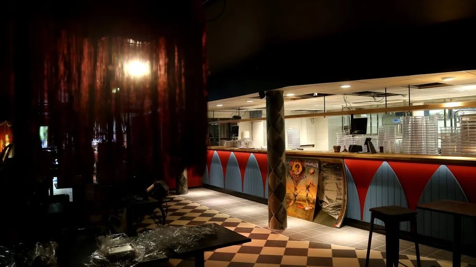 Bild från Pinchos i Linköping under uppbyggnad. Alla restauranger har liknande utseende.
