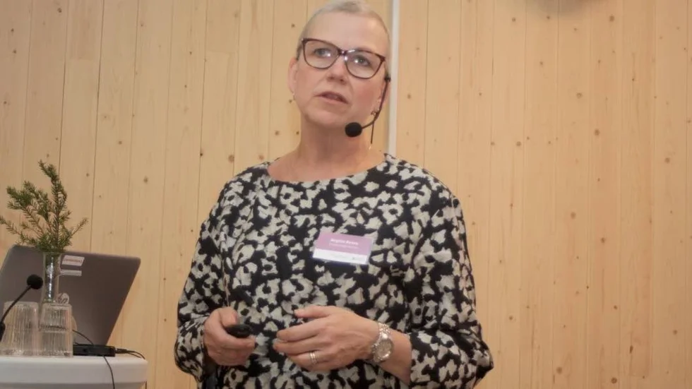 Birgitta Govén, Sveriges Byggindustrier berättade om bygg- och anläggningsbranschens färdplan för ett fossilfritt Sverige.