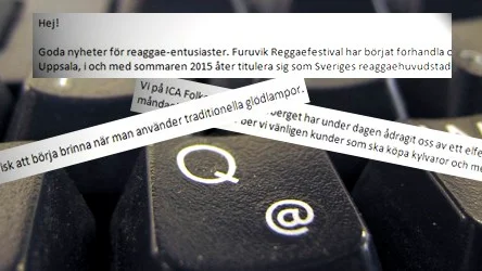 Urklipp från bluffmejl som skickats till UNT.