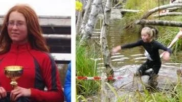VINNARE. Till vänster Gottsunda IF:s Marie Ebbestad, segrare i F-00, till höger Gottsunda IF:s Elsa Eriksson under en av tävlingens tuffa passager.