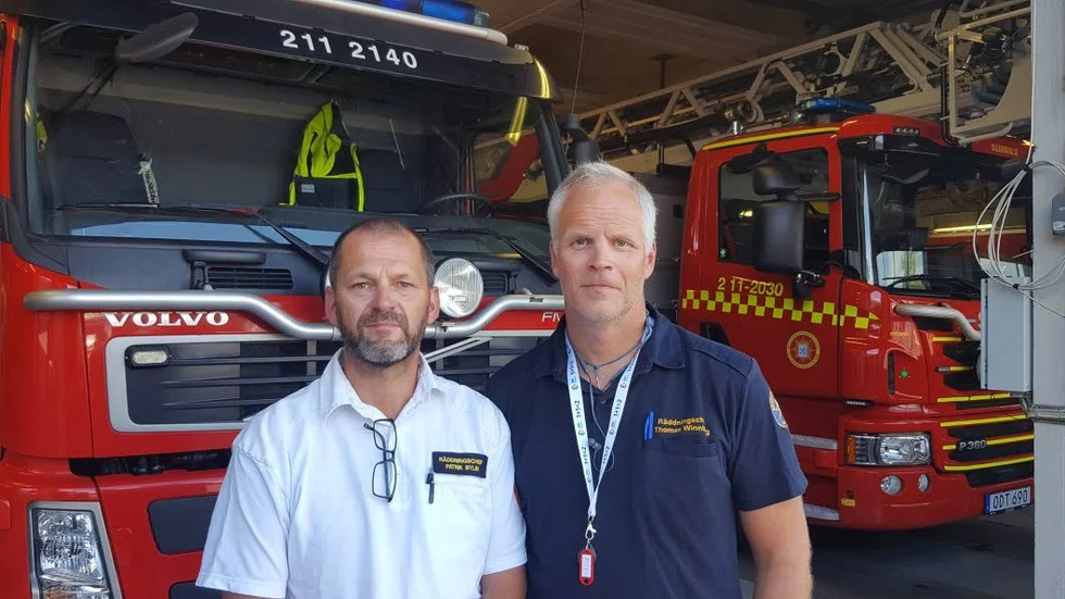 Patrik Bylin och Thomas Winnberg informerade på fredagen om hur läget ser ut vid skogsbränderna i länet. Räddningstjänsten anser att de har läget under ganska bra kontroll men nya bränder och ändrade vindar kan ställa till det.