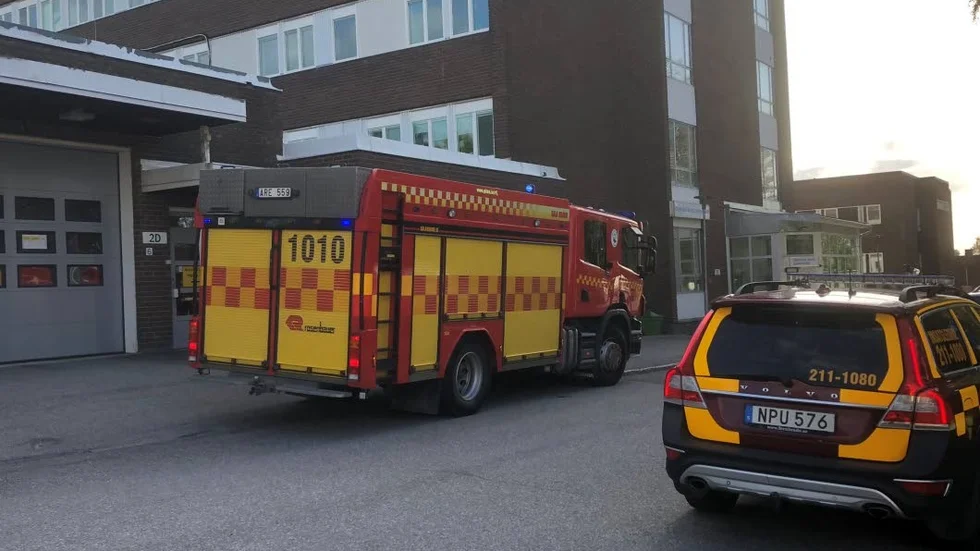 Ett ventilationstest med rök drog igång brandlarmet på sjukhuset på torsdagen.