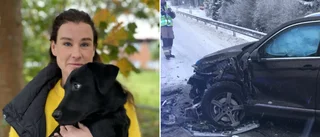 Frontalkrocken på 52:an – Hanna mötte bil i sitt eget körfält: "Sa bara smack" ✓Dottern okontaktbar  ✓903 kronor i skadestånd