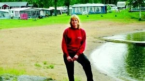 Ökad beläggning. Helene Andersson är delägare i Småängens camping som till skillnad från flera andra campingplatser i länet ökar sin beläggning trots sommarens ihärdiga regnande.