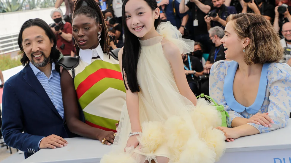 Regissören Kogonada tillsammans med Jodie Turner-Smith, Malea Emma Tjandrawidjaja och Haley Lu Richardson på filmfestivalen i Cannes tidigare i år. Arkivbild.