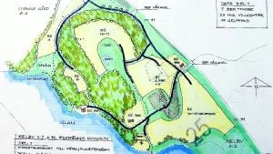 Så här är det tänkt att det nya villaområdet vid Glan ska se ut.  Skiss: Arkitektgruppen GKAK