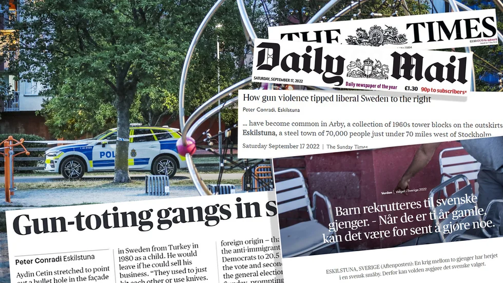 Flera utländska medier har rapporterat om skjutningarna i Årby i Eskilstuna.