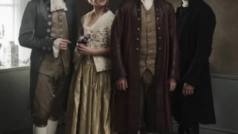 Flera av kärngänget i SVT:s storsatsning "Anno 1790" är okända för en större publik. Från vänster Johan H:son Kjellgren, Linda Zilliacus, Peter Eggers och Joel Spira.