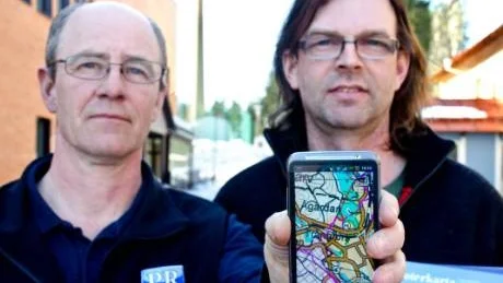 UTVECKLARE. Företagarna Mikael Webering och Jan-Iver Ask har tagit fram en app som är speciellt avsedd för skoteråkare. Mycket matnyttigt finns inlagt inklusive karta och navigator.