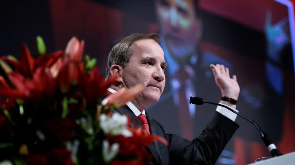 MODELL SOM FUNKAR. ”Den svenska modellen ska inte monteras ner”, underströk statsminister Stefan Löfven i sitt tal till Handels kongress på Älvsjömässan i Stockholm.