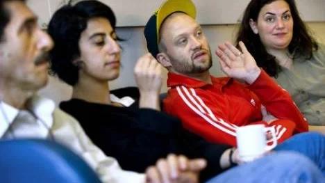 Skådespelaren Nidhal Fares, journalisten Tona Ishaq, regissören Gustav Deinoff och skådespelerskan Aminah Al Fakir Bergman.