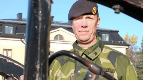 TILLBAKA. Chefen för Nordic Battlegroup 2011, Stefan Andersson, fanns på plats. "Min känsla är att en klar majoritet av de värnpliktiga här vill söka utlandstjänst".