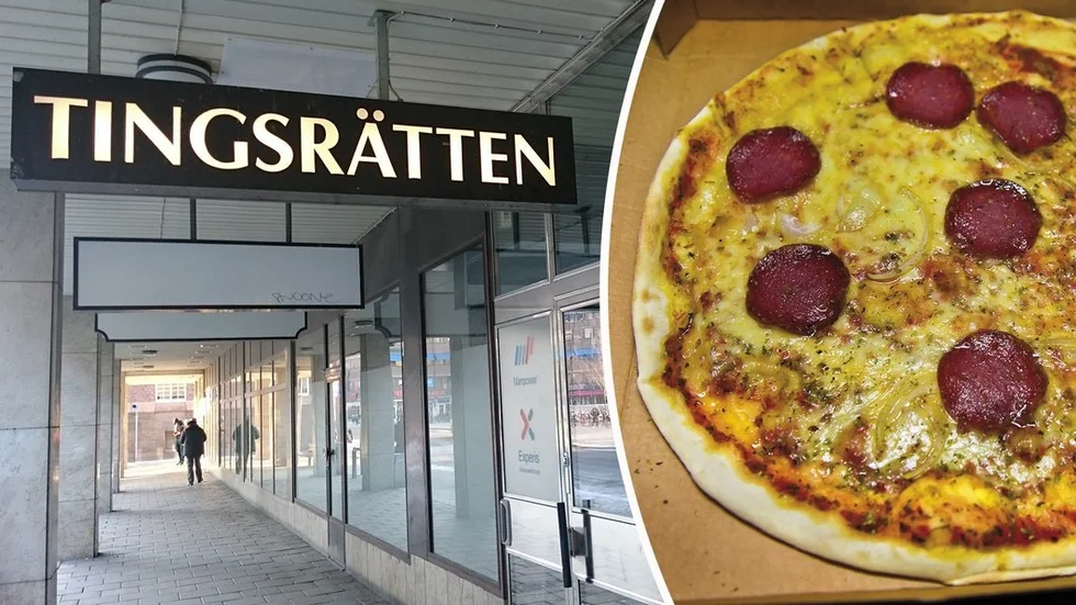 Tingsrätten i Eskilstuna fäller pizzabagaren för olaga hot efter händelsen på pizzerian.
