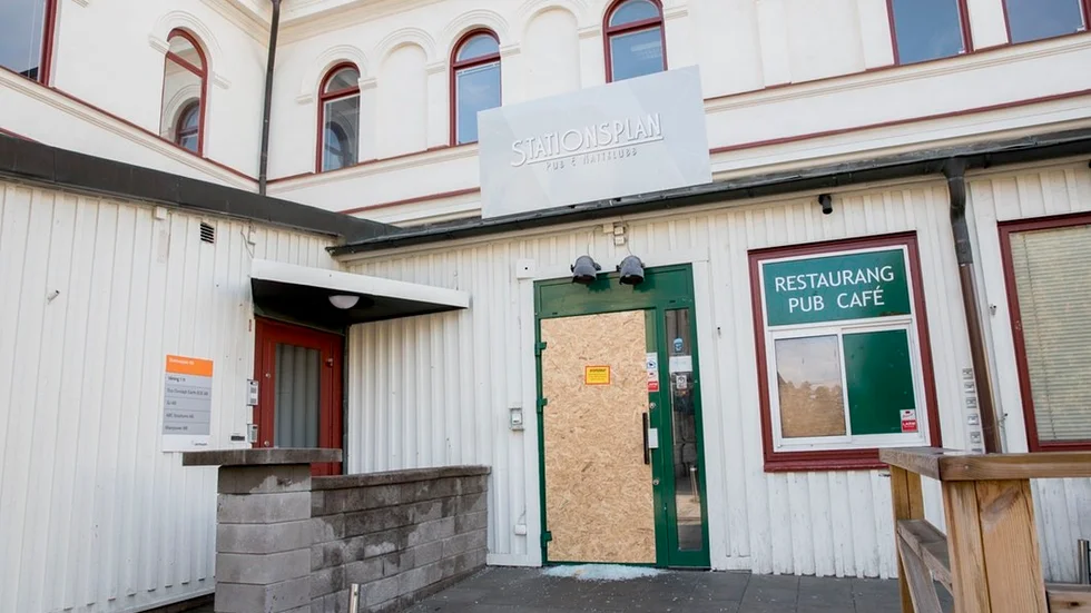 Restaurangen dagen efter brandattentatet.
