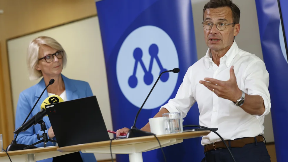Moderaternas ekonomiskpolitiska talesperson Elisabeth Svantesson och partiledare Ulf Kristersson presenterade förslag för att bryta utanförskapet.