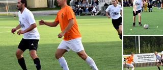 Storpublik när Sörböle FF glänste mot kändisarna – Niva missade straff och Jimmie gick från matchen mållös – se bildspel från Kändismatchen