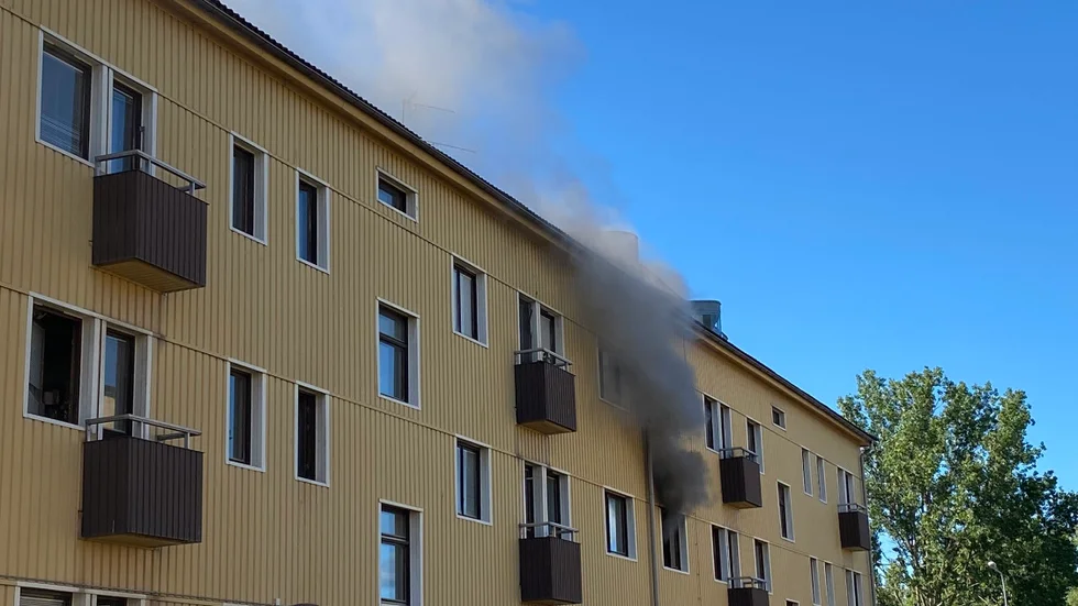 Lägenhetsbrand i Haga på torsdagseftermiddagen.