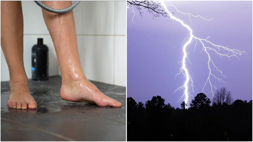Att åskan tar sig in i huset via vattenledningen är ovanligt men inte unikt.