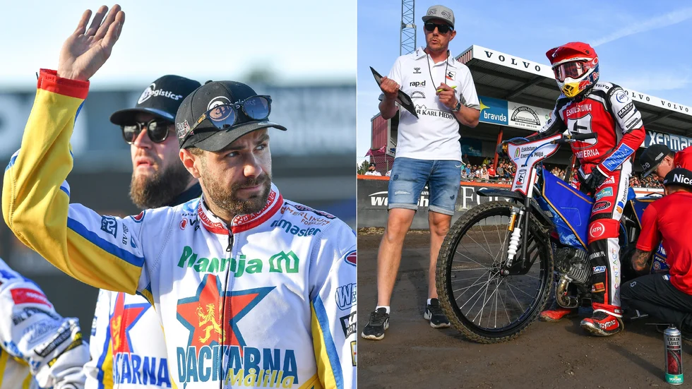 Dackeföraren Rasmus Jensen (till vänster) var kritisk till hur banan var gjord i mötet med Smederna.