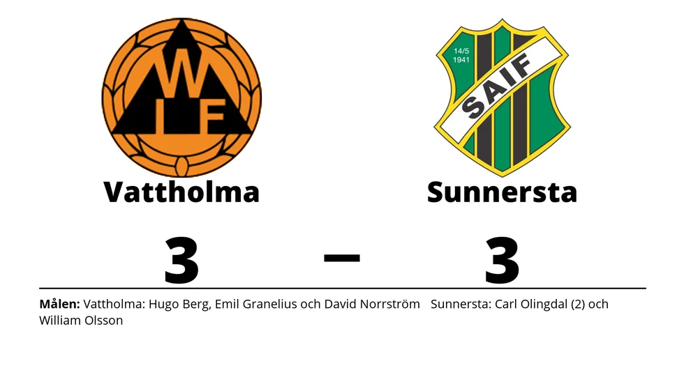 Vattholma IF spelade lika mot Sunnersta AIF